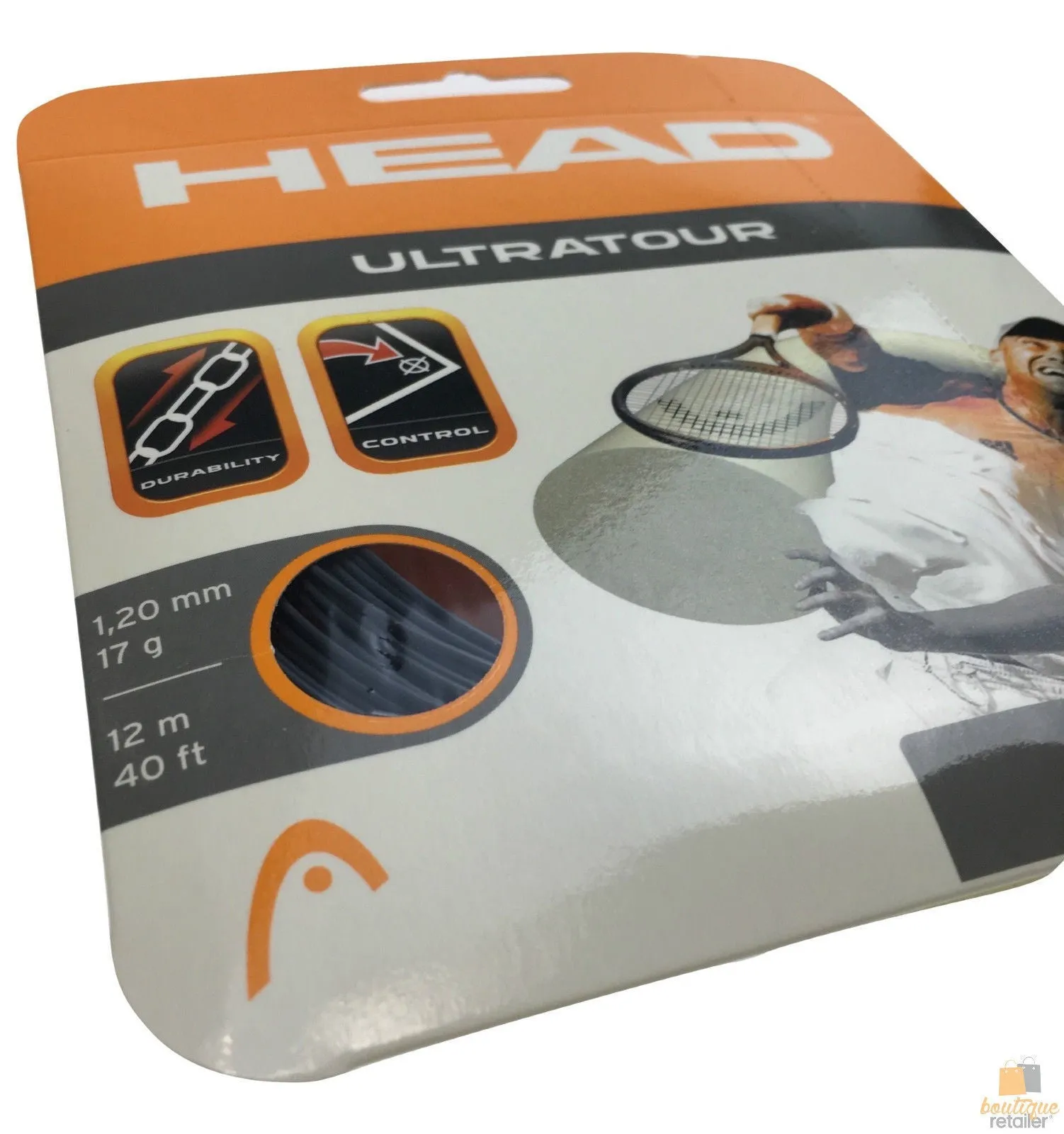 5x HEAD Ultratour 17g 1.20mm Tennis Racquet String | 12m | Bulk Pack | Durability & Control