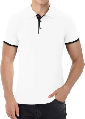 Aiyino Men's Short/Long Sleeve Polo Shirts Casual Slim Fit Basic Designed Cotton Shirts