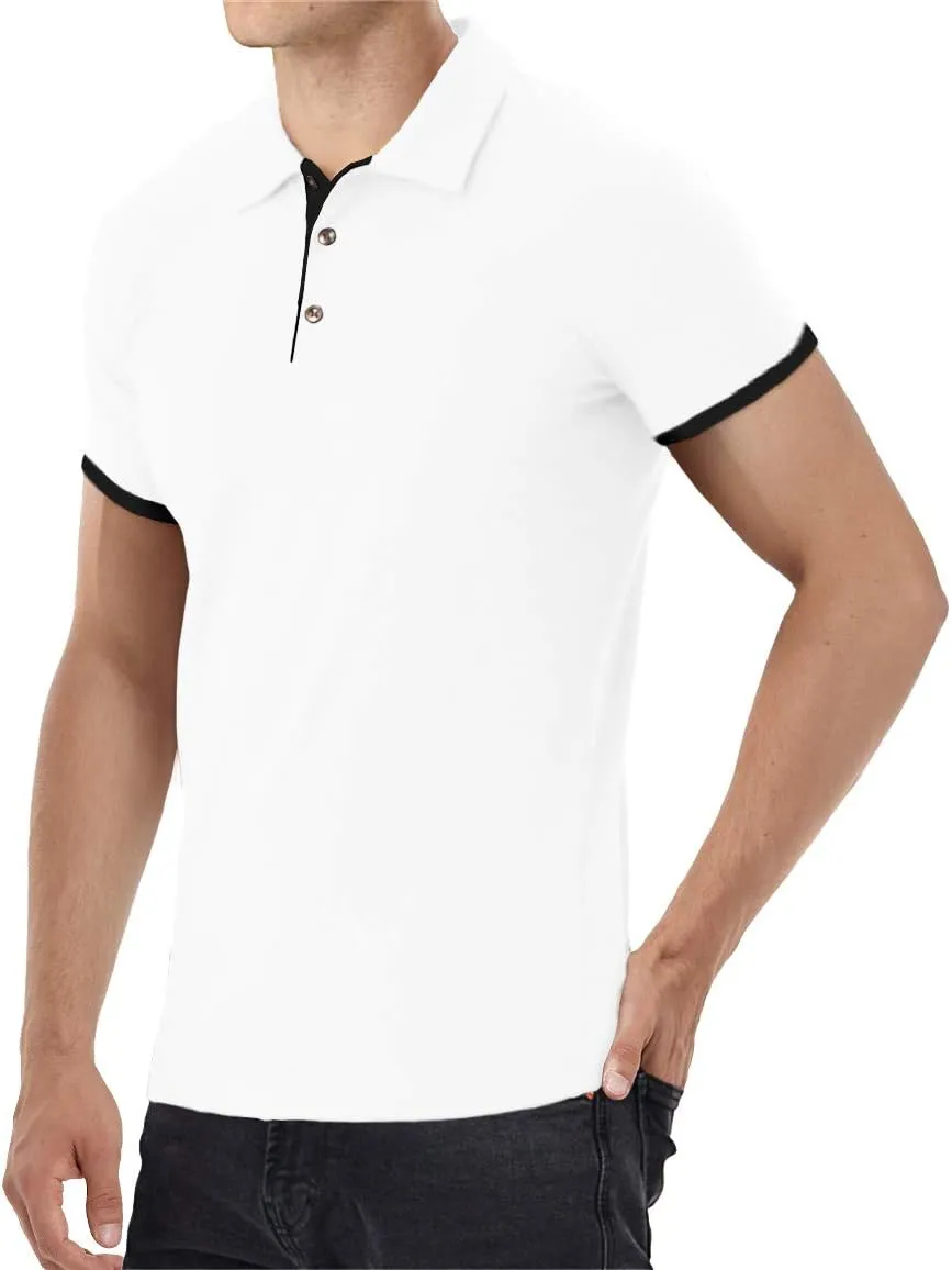 Aiyino Men's Short/Long Sleeve Polo Shirts Casual Slim Fit Basic Designed Cotton Shirts