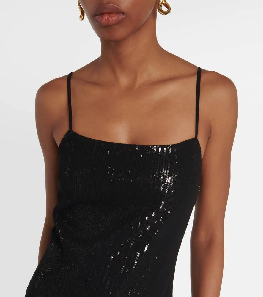 Alias maxi dress in georgette with sequins MAX MARA, black