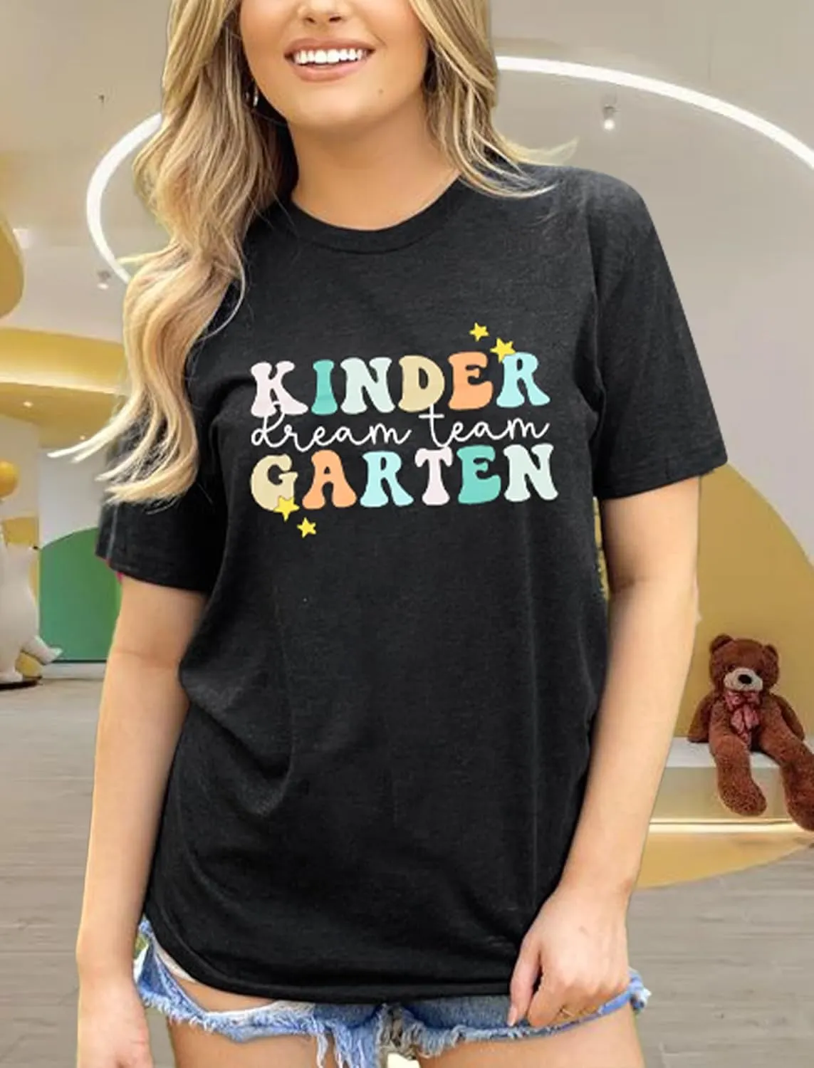 ALLTB Kindergarten Teacher Shirts Women First Day of School Shirt Teacher Life Floral Flower Tee Tops T-Shirt