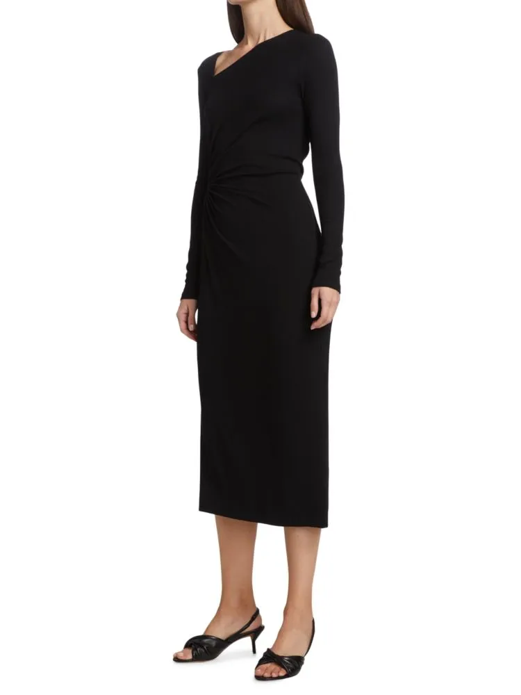Ami Lna ribbed cutout dress, black