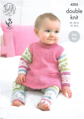 Babies Tunic, Cardigan and Leggings in King Cole Cherish and Cherished DK