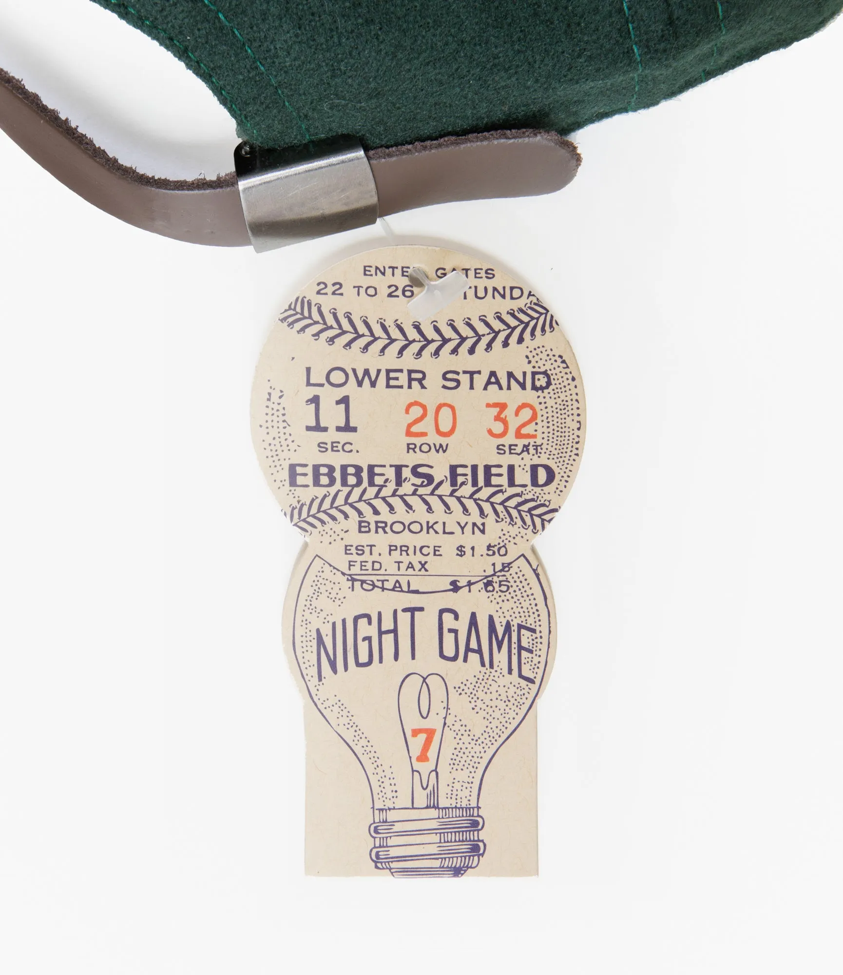 Baseball Cap – Bottle Green / Cream Wool