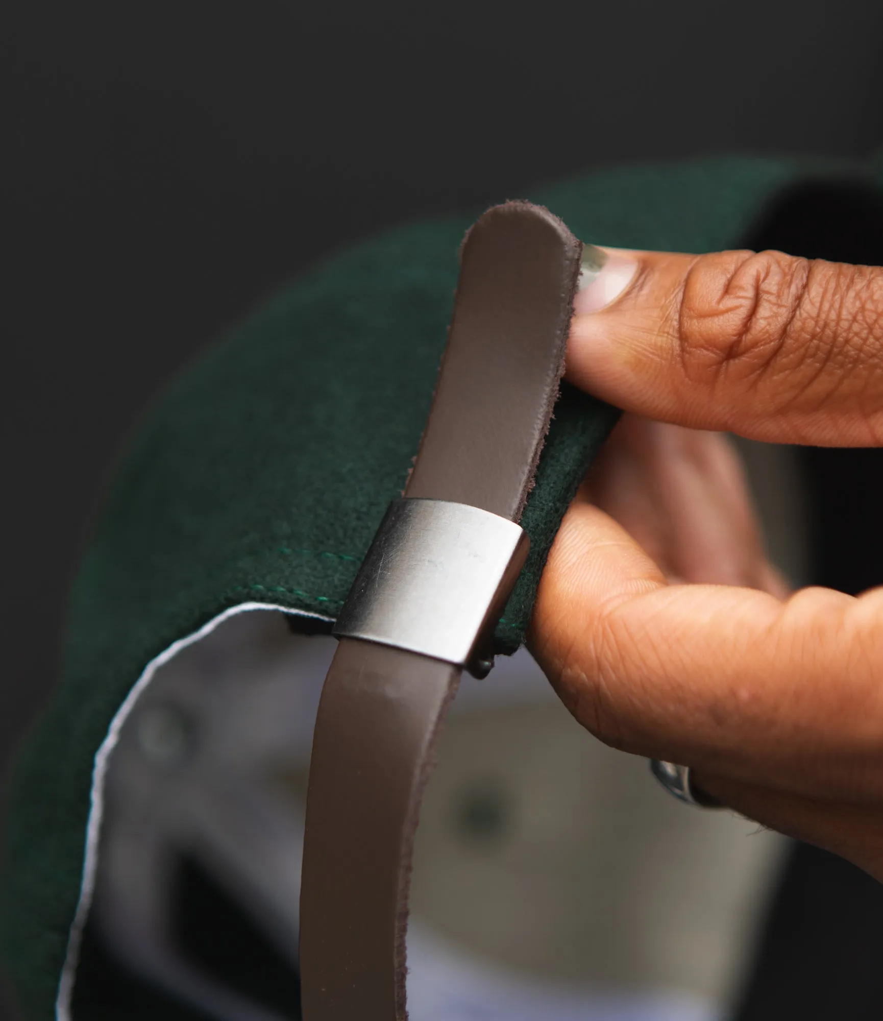 Baseball Cap – Bottle Green / Cream Wool