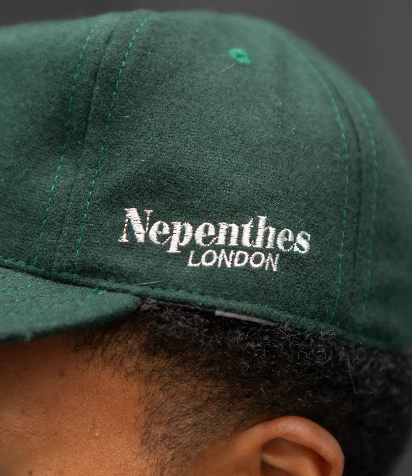 Baseball Cap – Bottle Green / Cream Wool