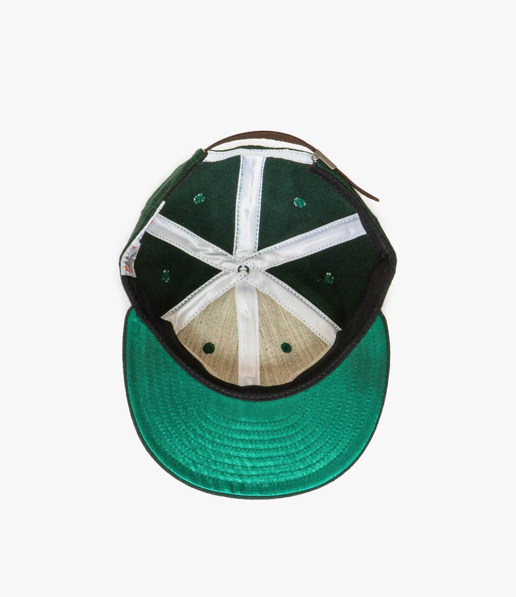 Baseball Cap – Bottle Green / Cream Wool