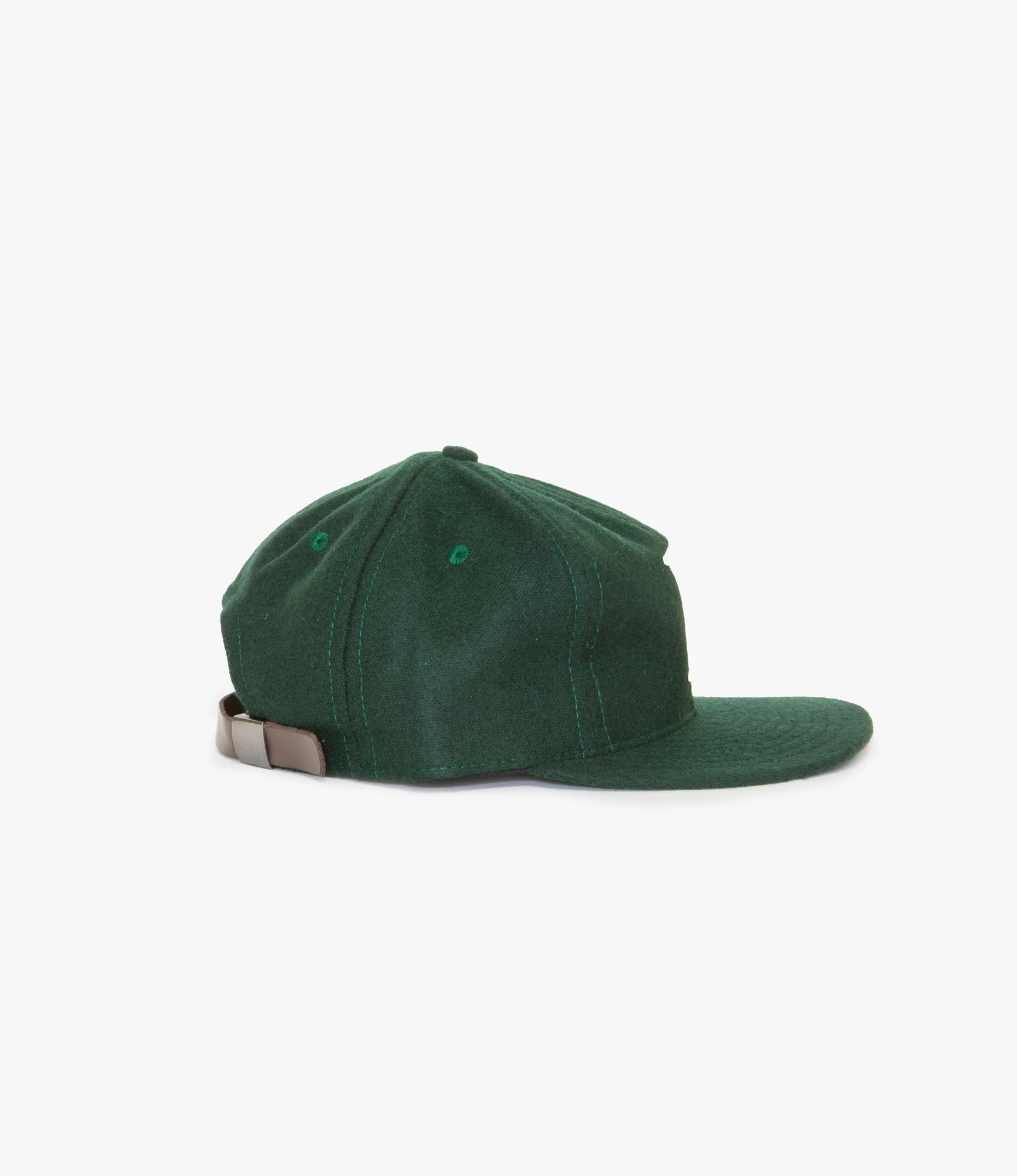 Baseball Cap – Bottle Green / Cream Wool