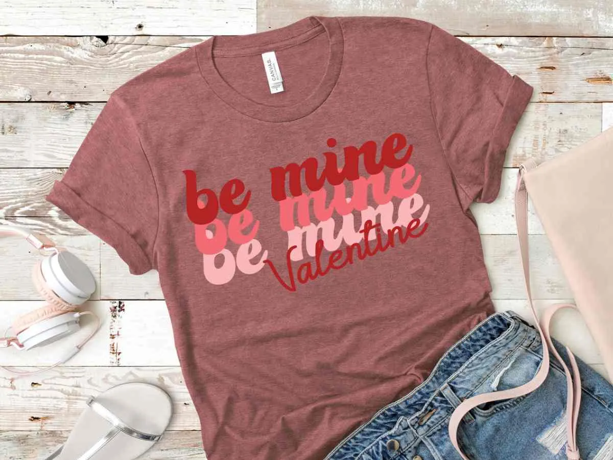Be Mine Valentine T-Shirt - Heather Mauve