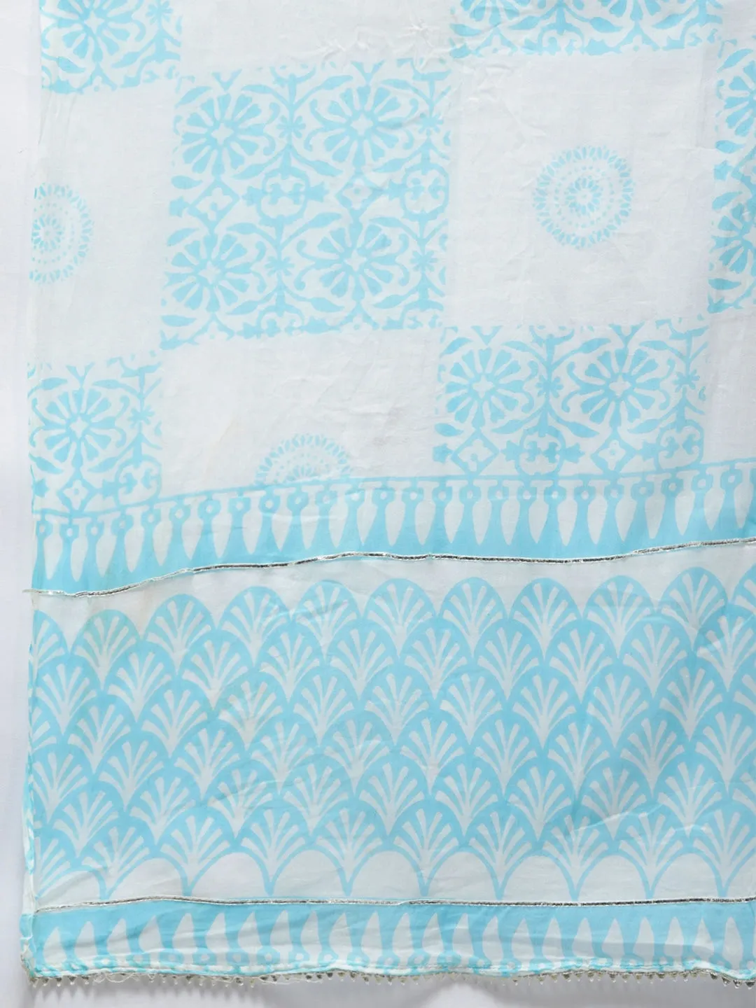 Blue Ethnic Motifs Printed Regular Style Dupatta Set