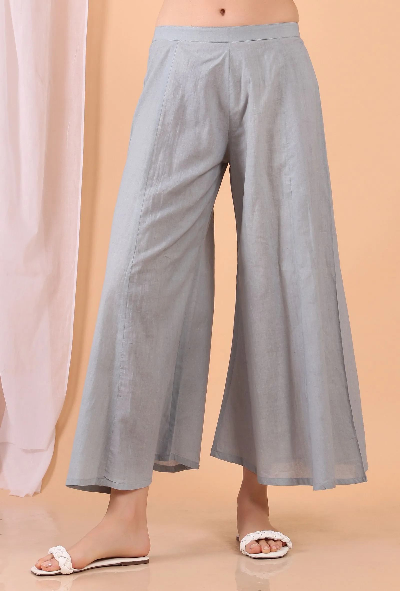 Cadet Grey Palazzo Pants