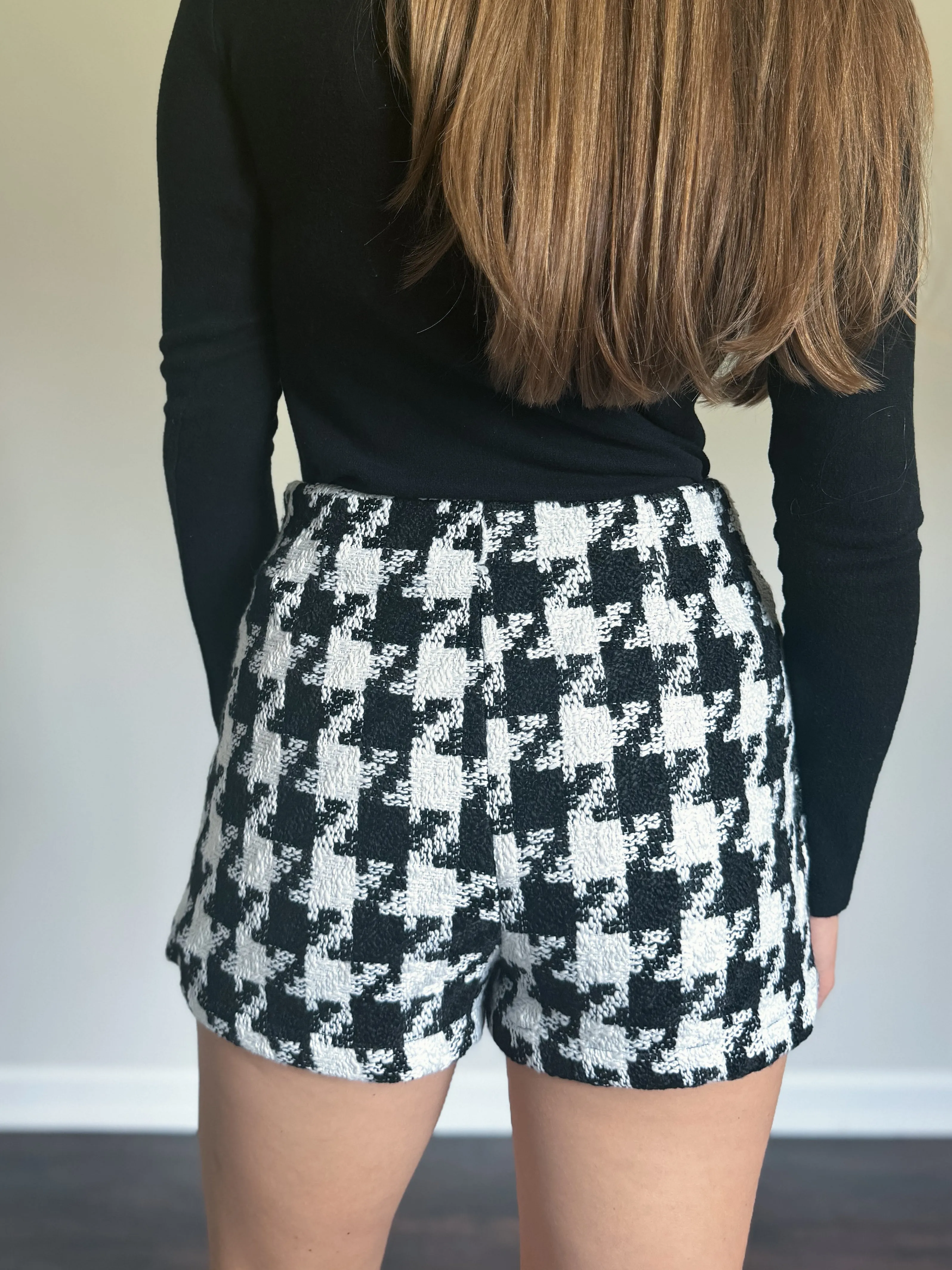 Checkered Tweed Skort