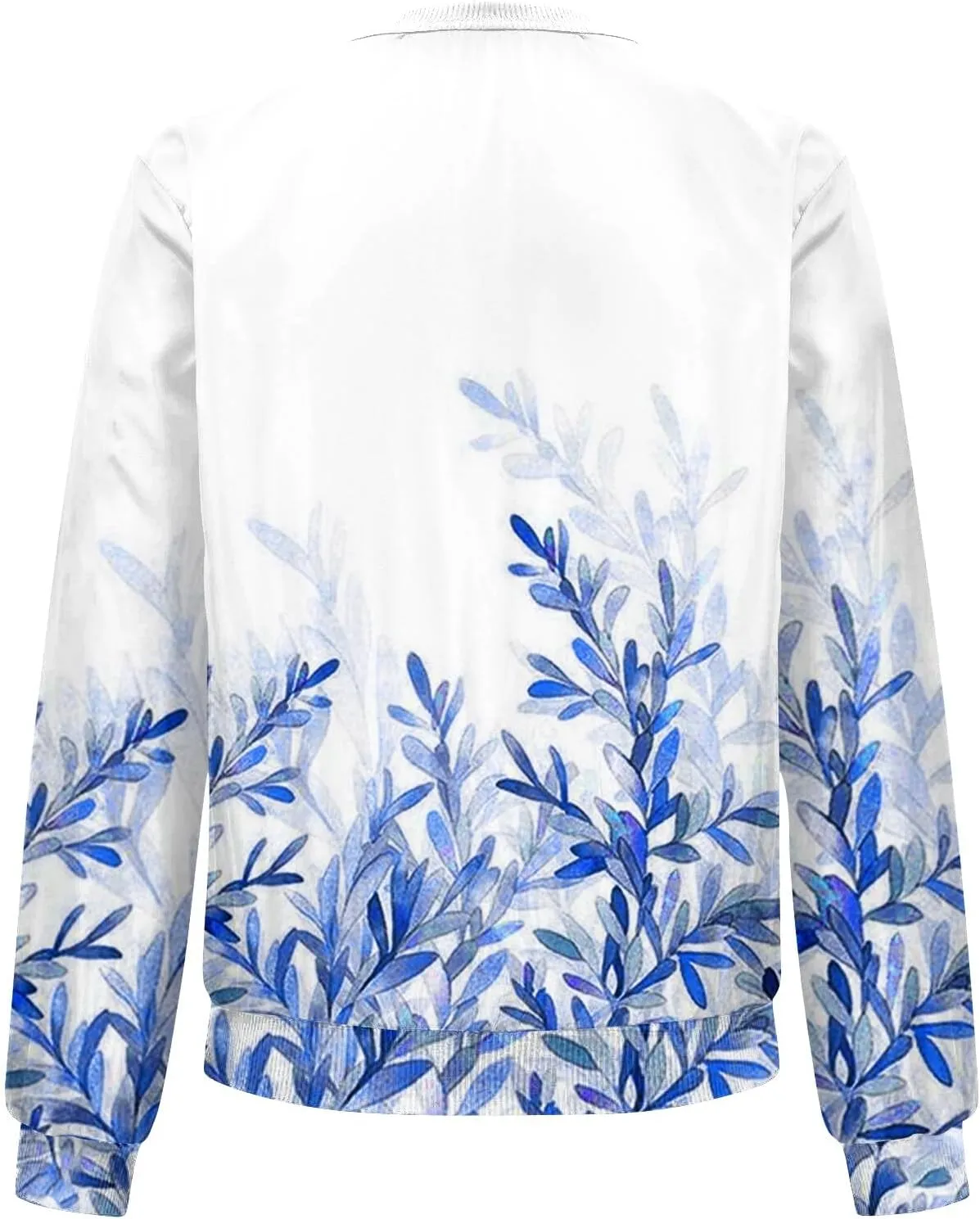 COTECRAM Bomber Jacket Women 2024 Causal Floral Zip Up Coats Long Sleeve Stand Collar Fall Jackets Lightweight Outerwear Tops