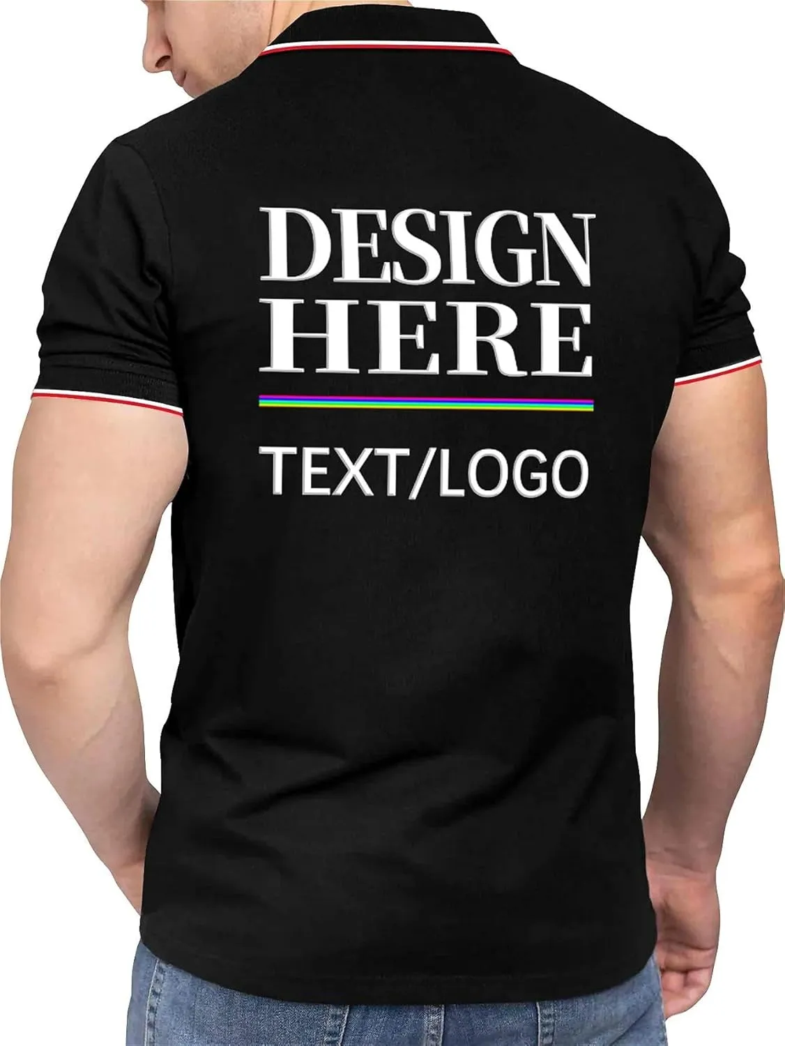 Custom Polo Shirts for Men Women, Personalized Golf Shirts with Text/Logo/Photo, Bulk Customized Business Polo Shirt