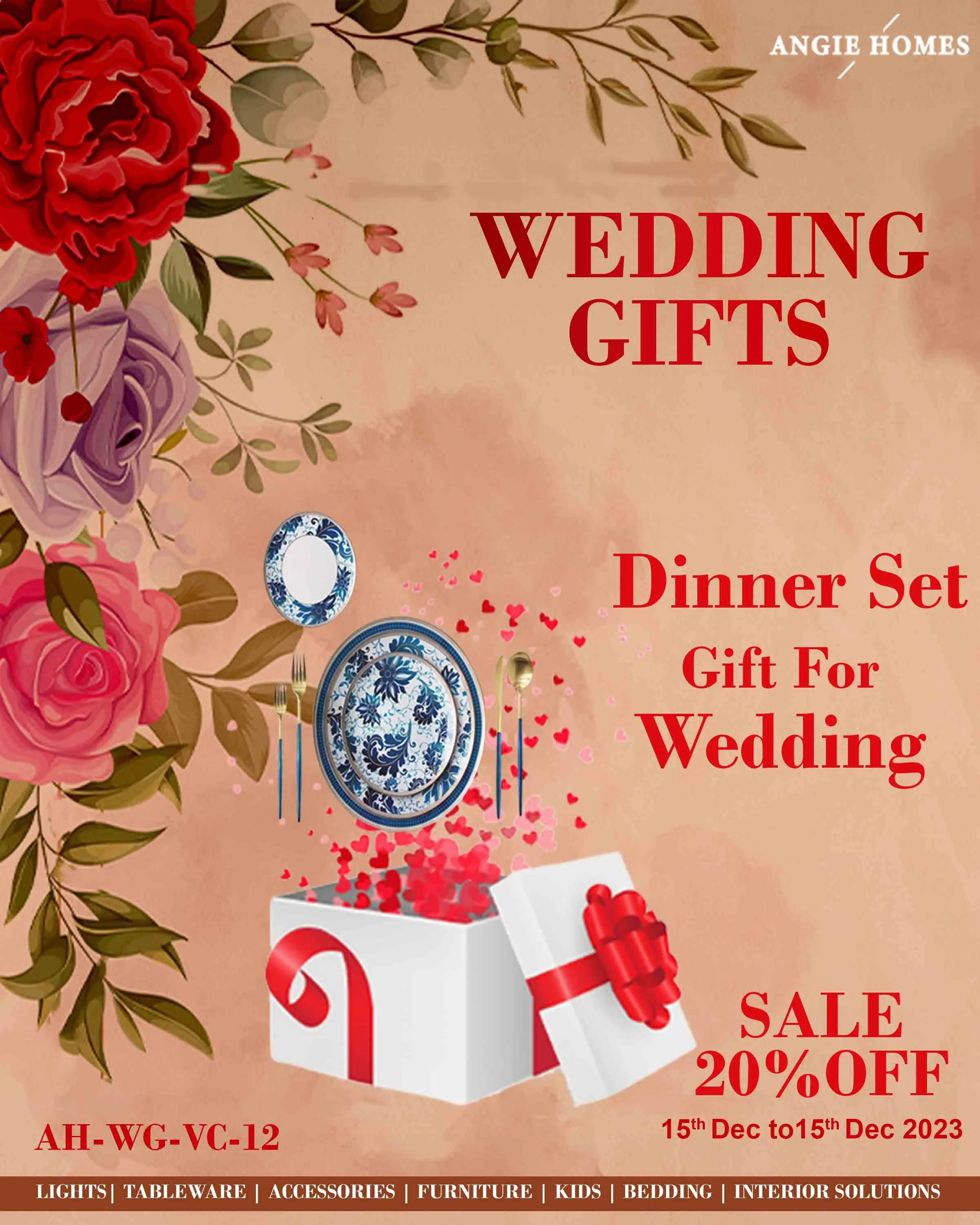 DINNER SET FOR WEDDING GIFTS | MARRIAGE GIFT VOUCHER | PREMIUM GIFTTING CARD