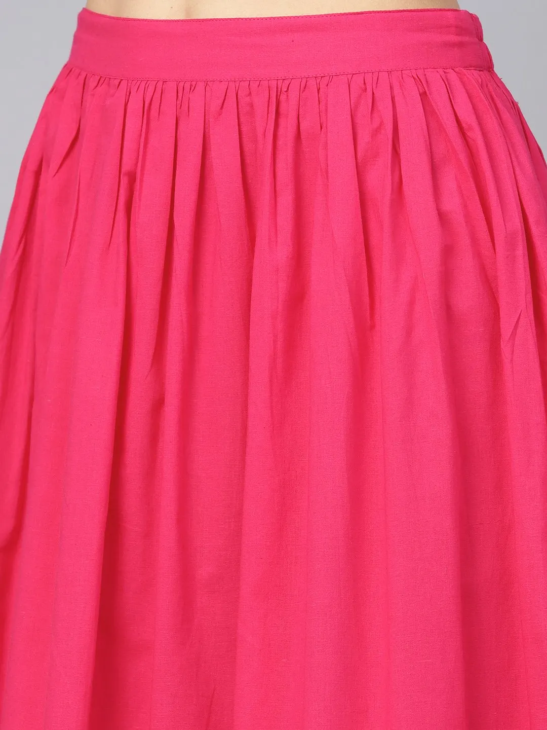 Floral Foil Print Chanderi Straight Kurta (With Lining) With Solid Skirt And Printed Dupatta