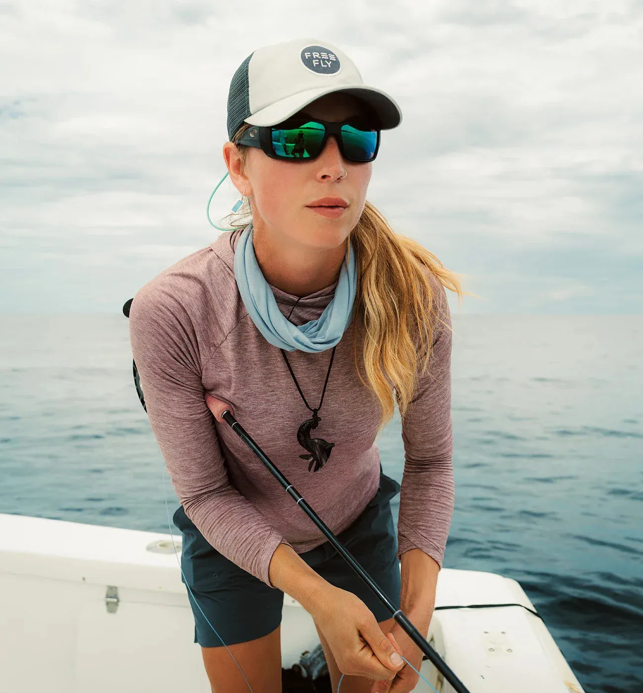 Free Fly Low Pro Badge Trucker Hat in Harbor Grey