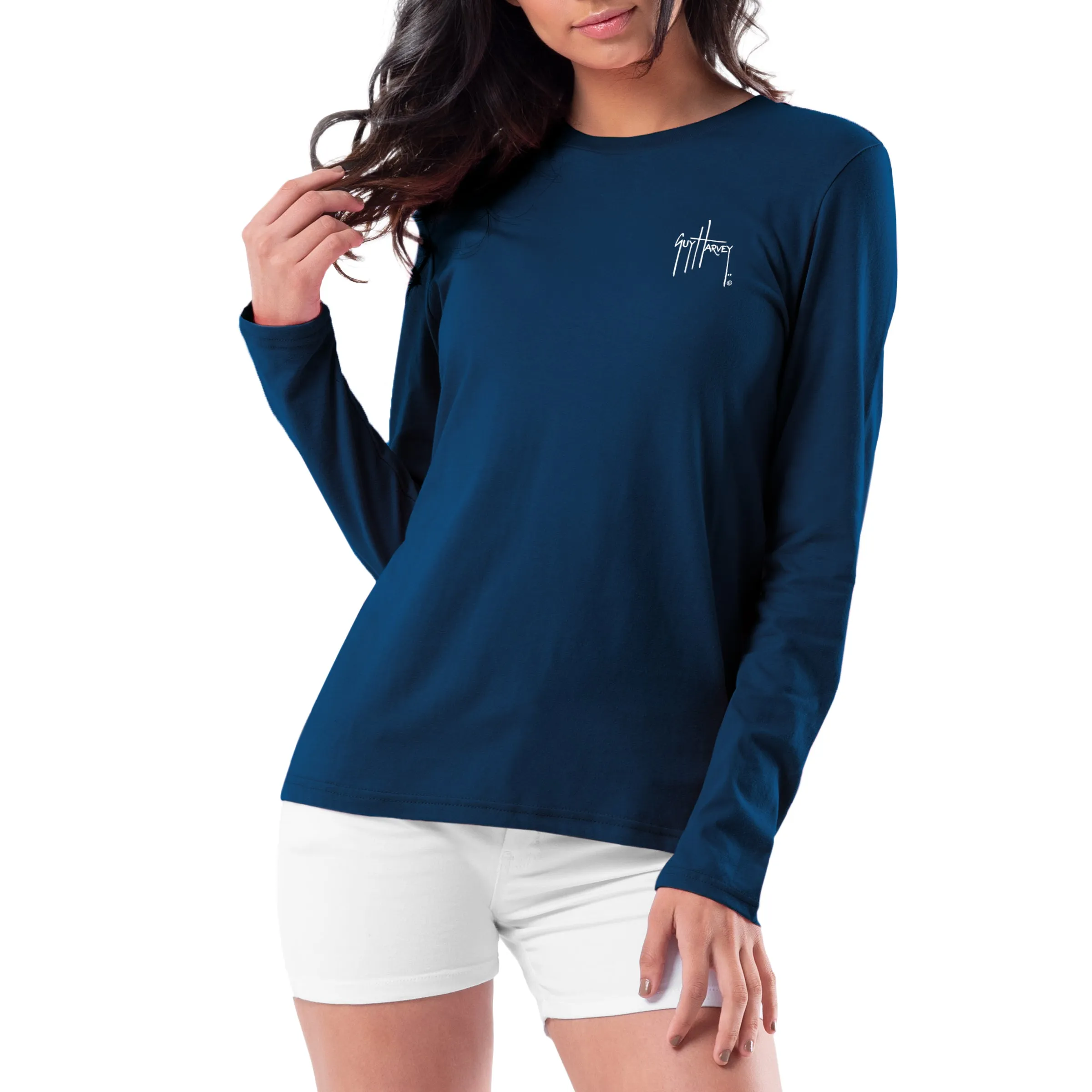 Ladies Marlin Long Sleeve Crew Neck T-Shirt