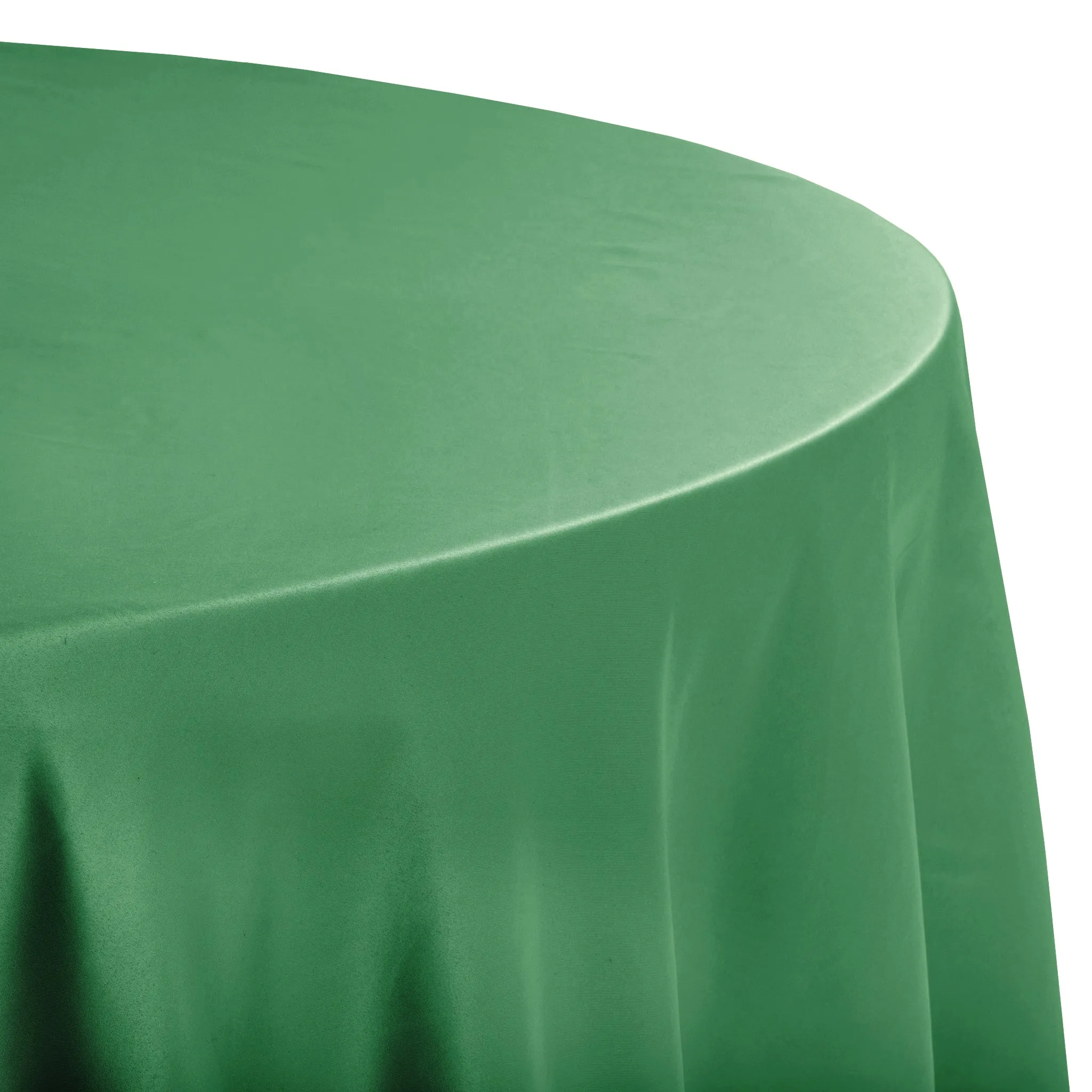 Lamour Satin 132" Round Tablecloth - Emerald Green