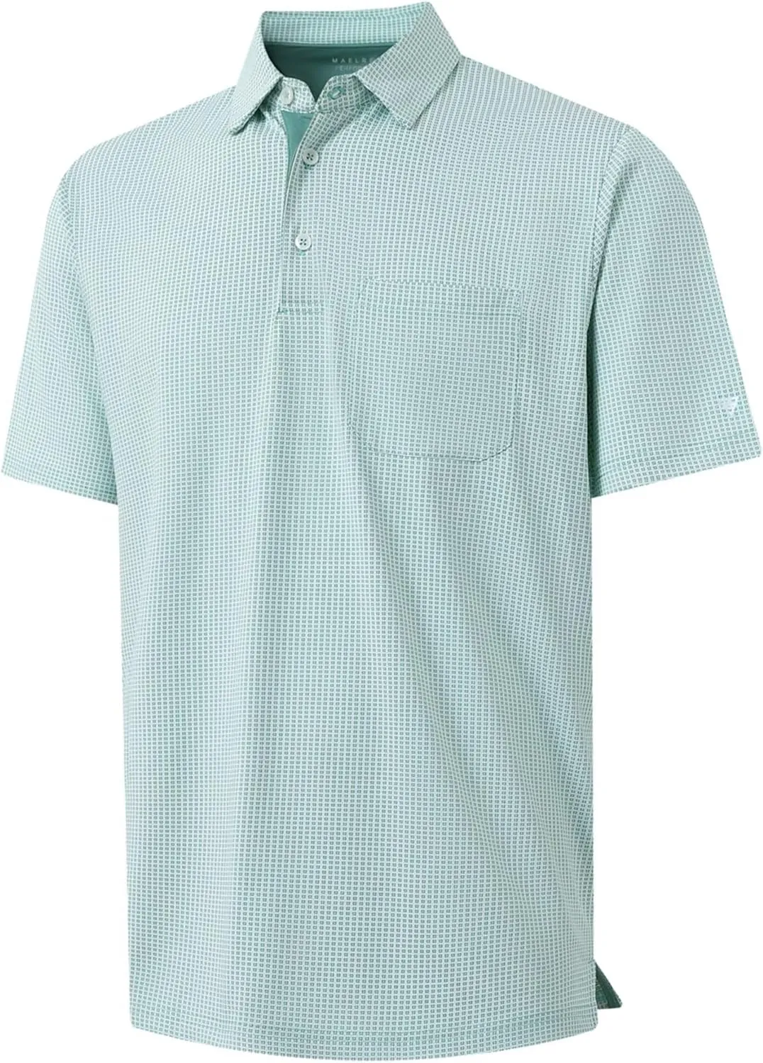 M MAELREG Mens Polo Shirts Short Sleeve Dry Fit Jacquard Performance Moisture Wicking Casual Pocket Golf Shirts for Men