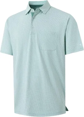 M MAELREG Mens Polo Shirts Short Sleeve Dry Fit Jacquard Performance Moisture Wicking Casual Pocket Golf Shirts for Men