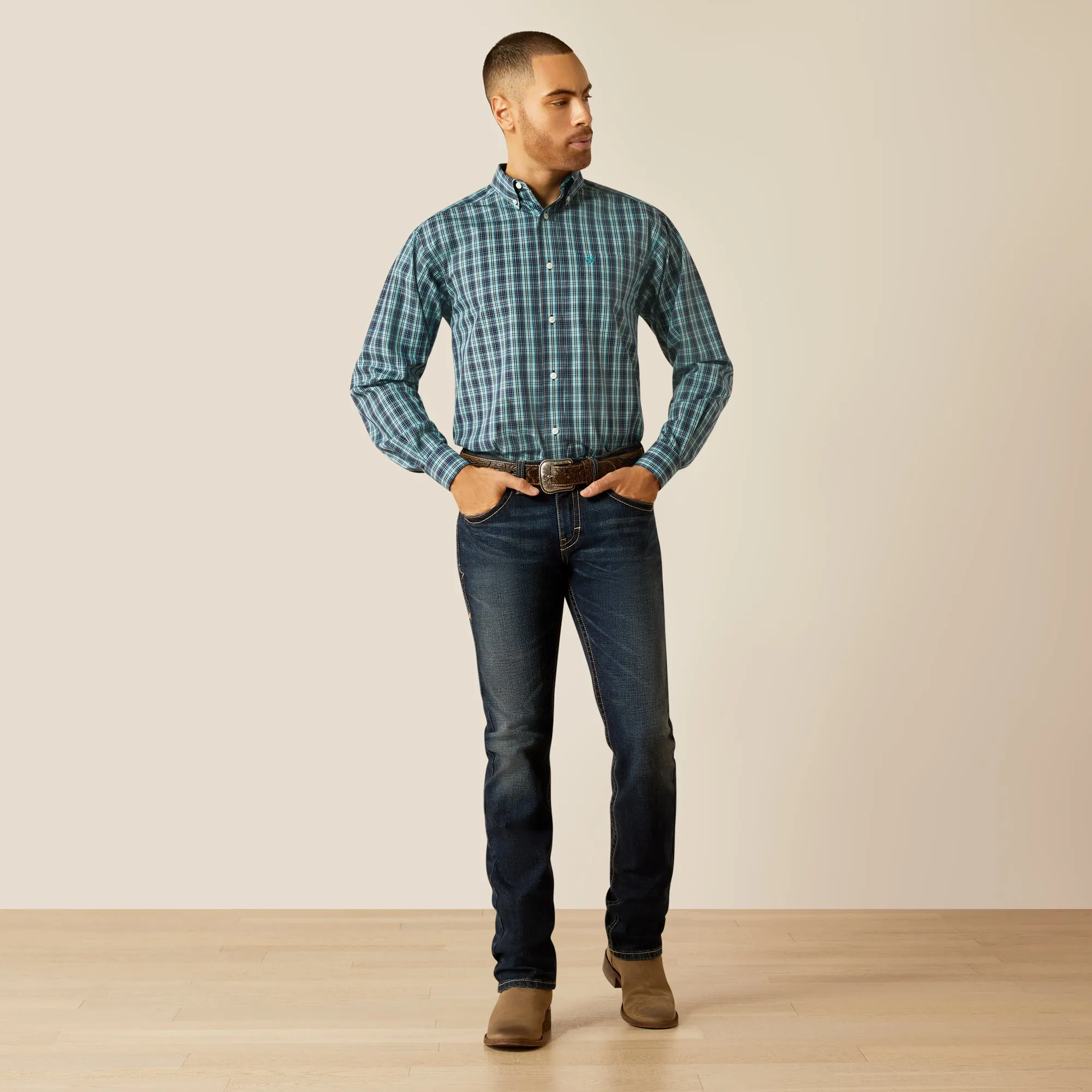 Men's Ariat Wrinkle Free Gibson Classic Fit Button Down Shirt #10052379X