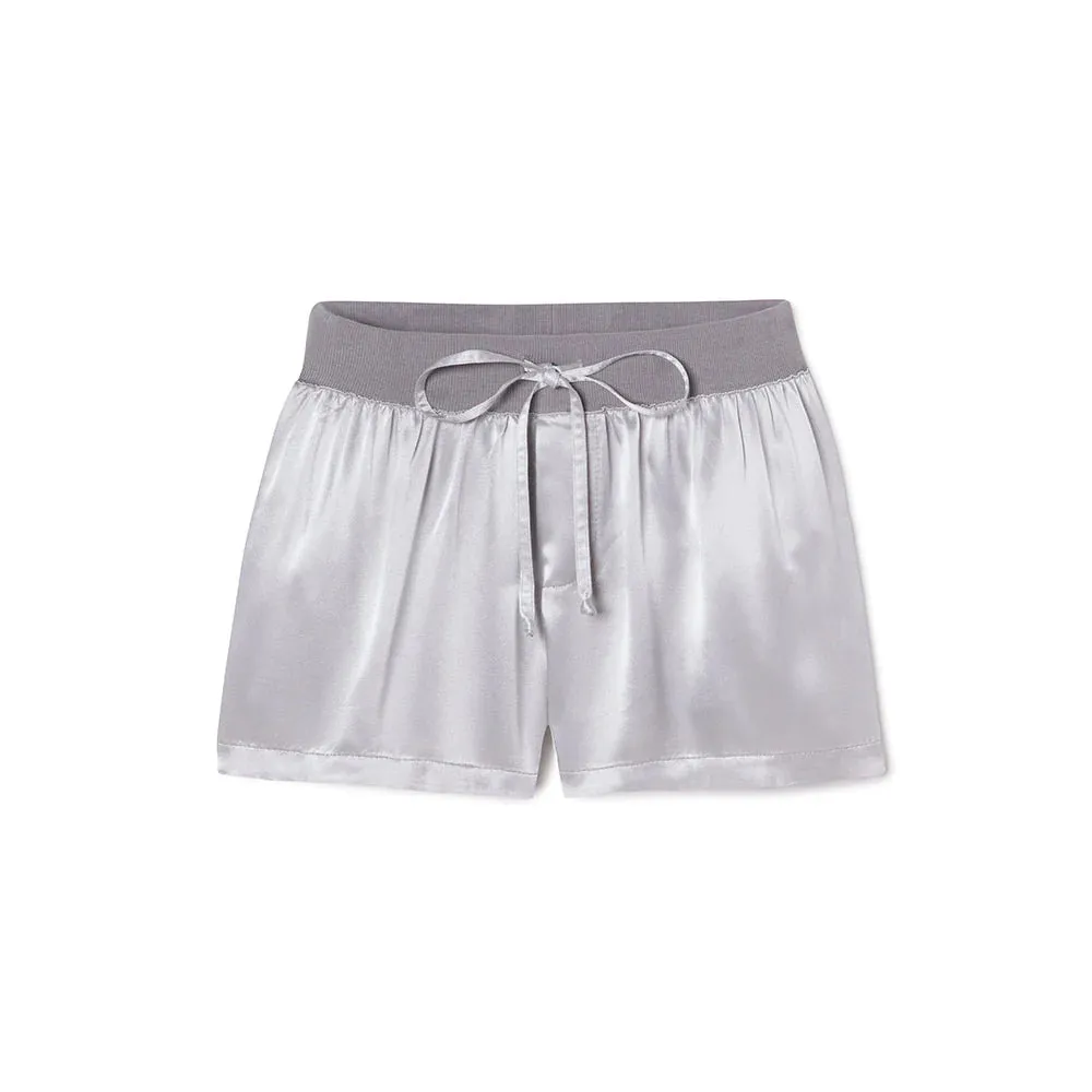 Mikel Satin Boxer - Dark Silver