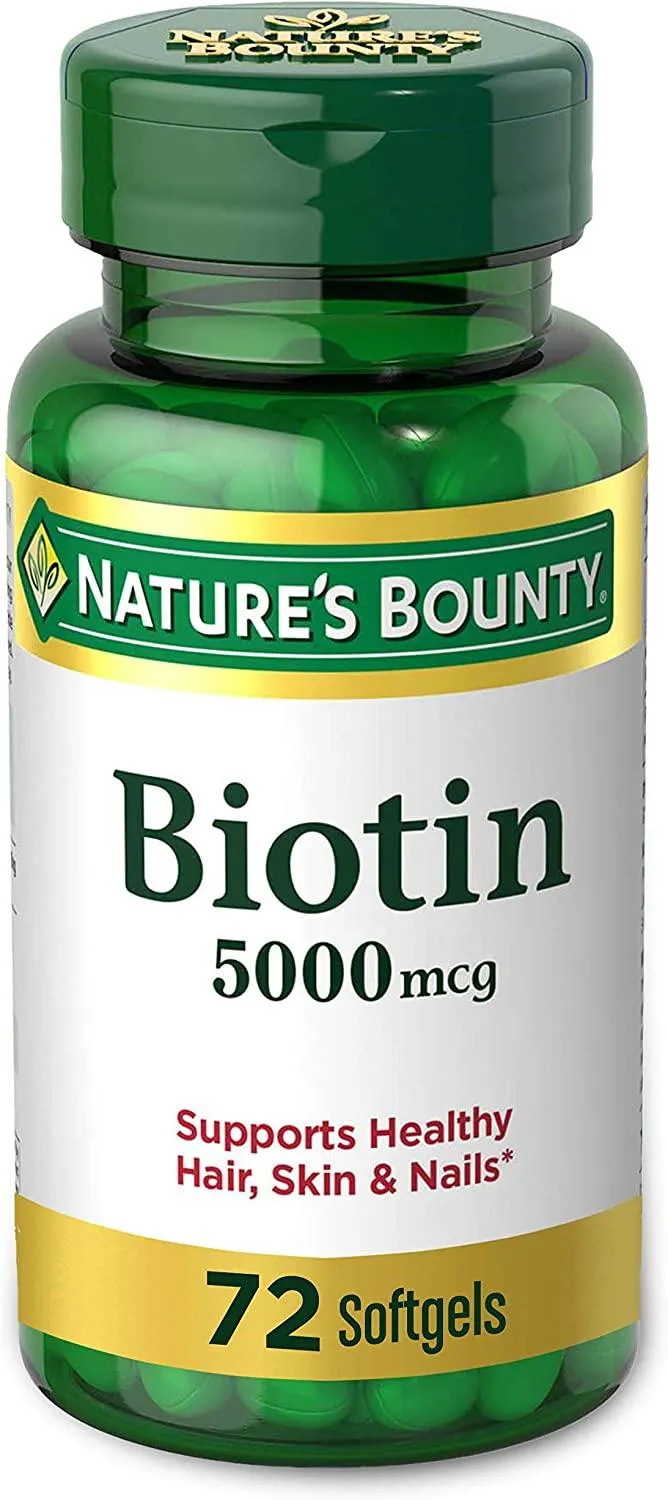 Nature's Bounty Biotin , 5000 mcg, 72 Softgels 12 Pack