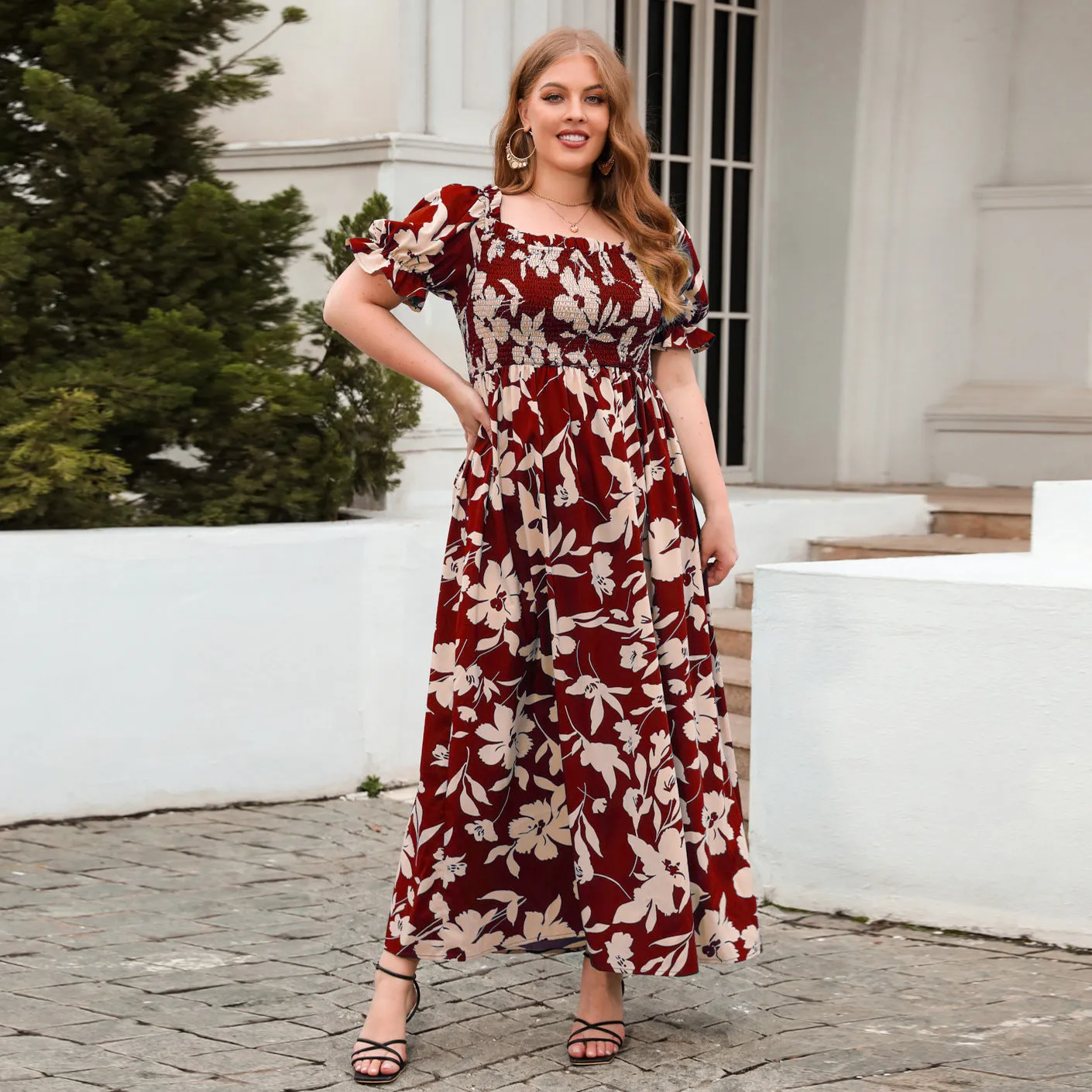 Plus Size Bohemian Mid Length Dress
