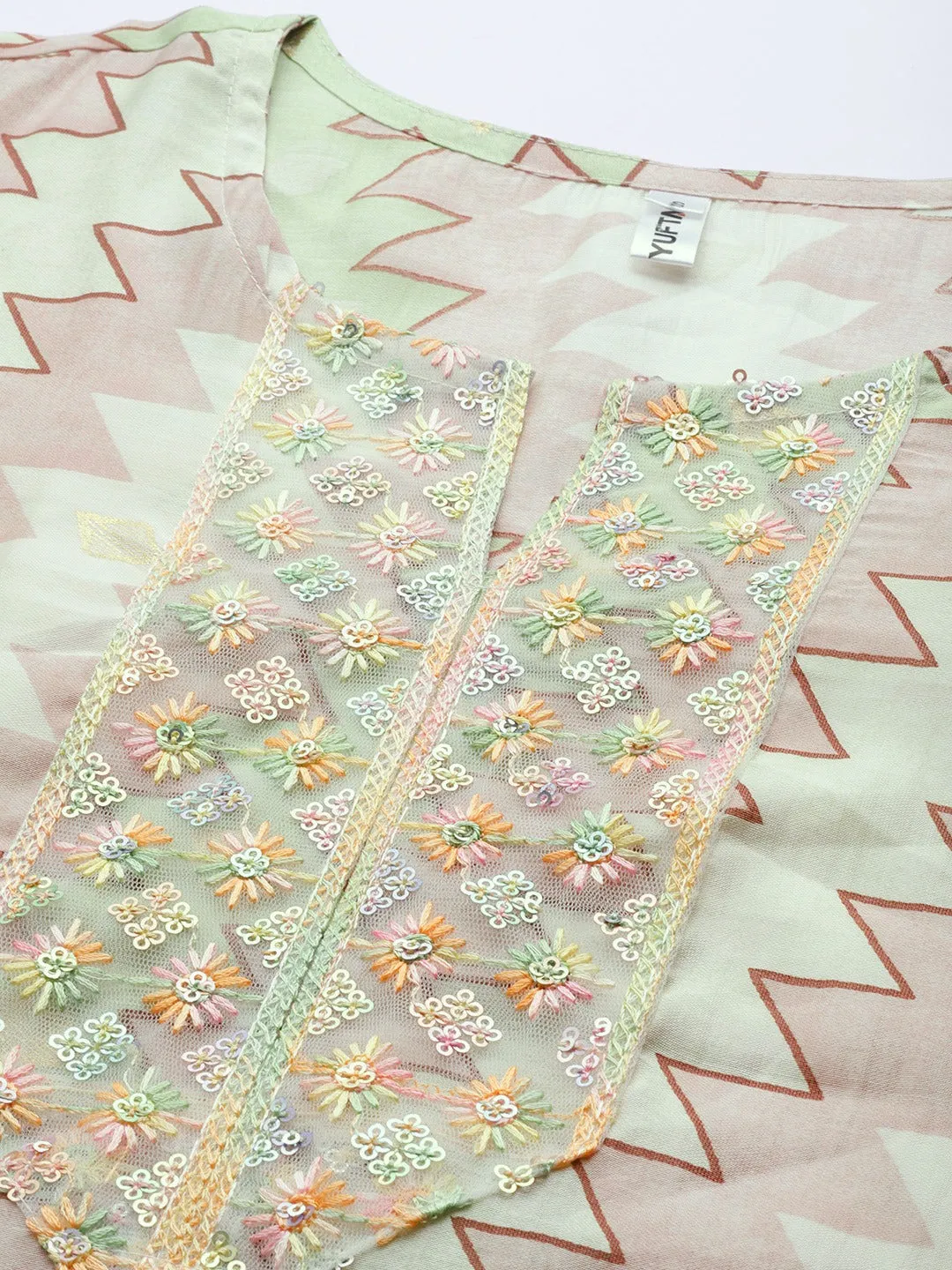 Printed Sequinned Dupatta Set