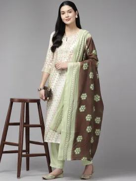 Printed Sequinned Dupatta Set