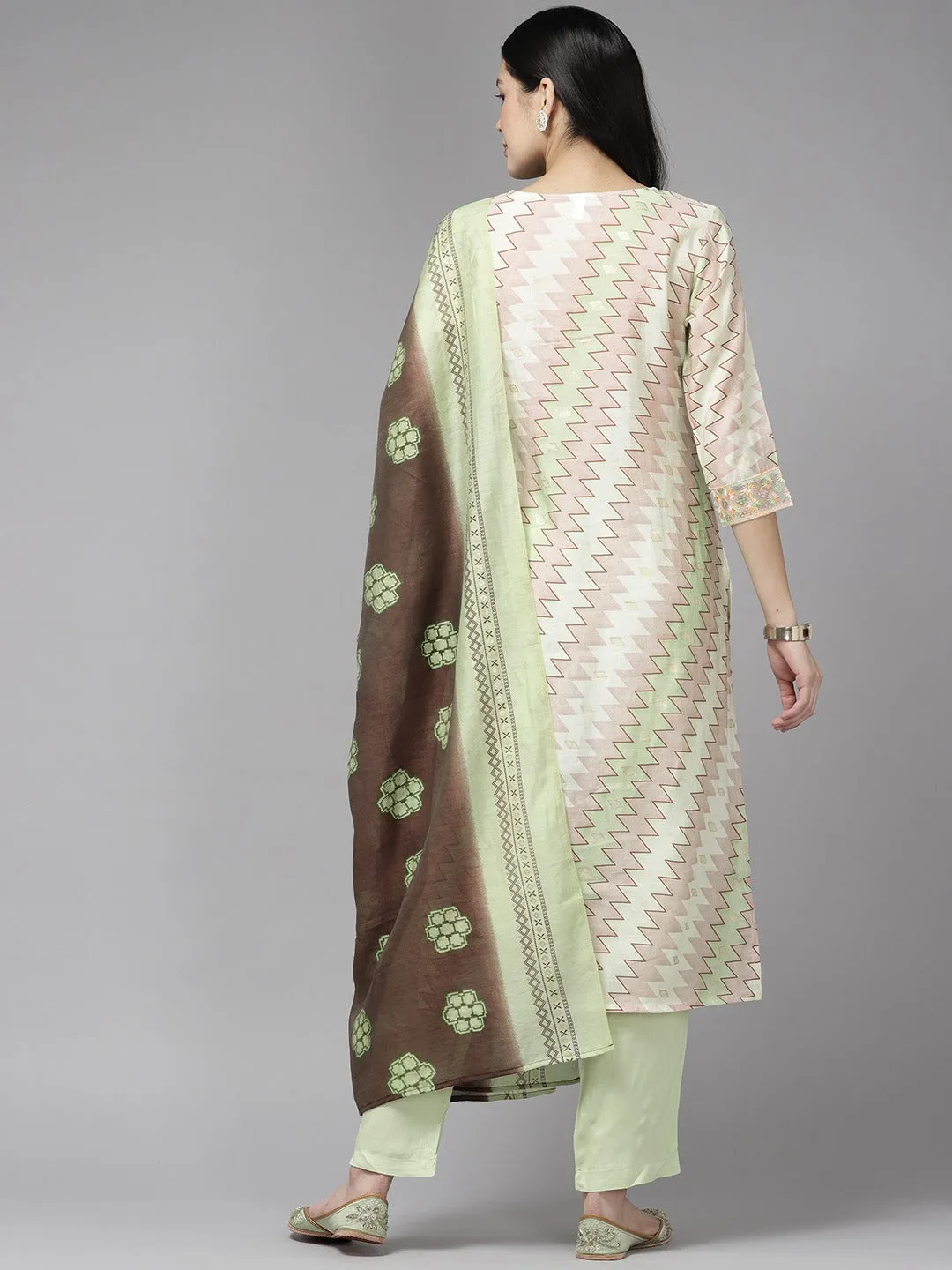 Printed Sequinned Dupatta Set