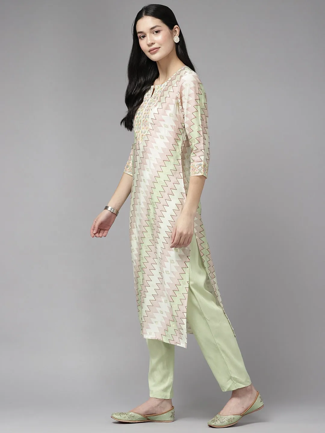 Printed Sequinned Dupatta Set