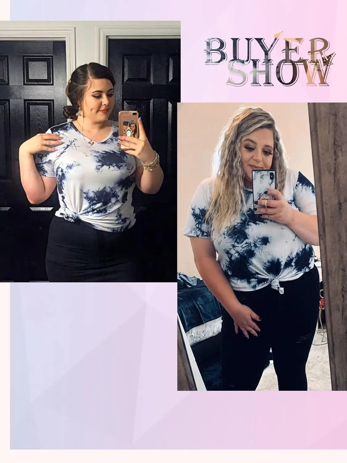 ROSRISS Plus Size Tops for Women Casual Summer T Shirts V Neck Short Sleeve Tunics