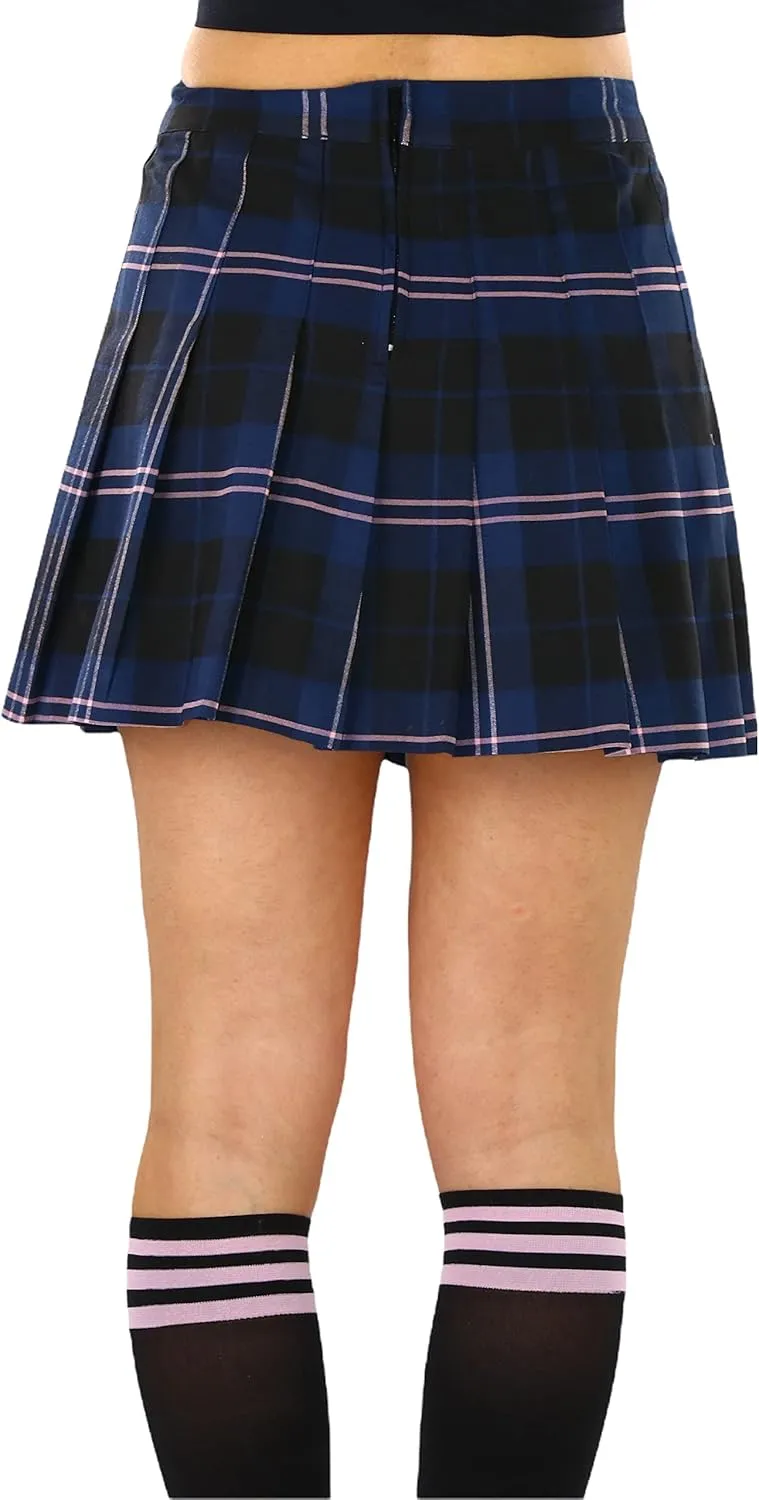 ToBeInStyle Womens Flared Above Knee Basic Versatile Stretchy A-line Skater Skirt