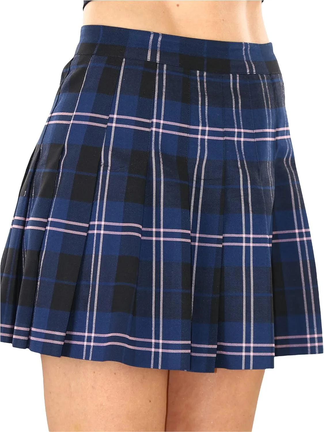 ToBeInStyle Womens Flared Above Knee Basic Versatile Stretchy A-line Skater Skirt