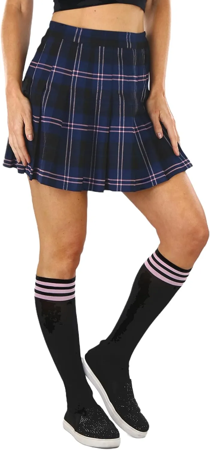 ToBeInStyle Womens Flared Above Knee Basic Versatile Stretchy A-line Skater Skirt