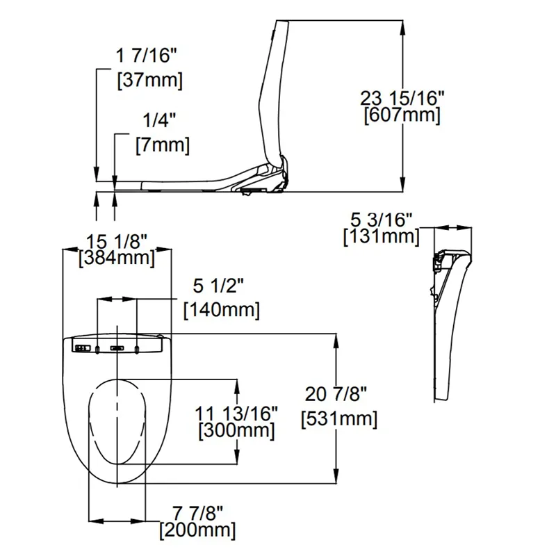 Washlet K300 Elongated Electronic Bidet Seat in Cotton White with EWATER 