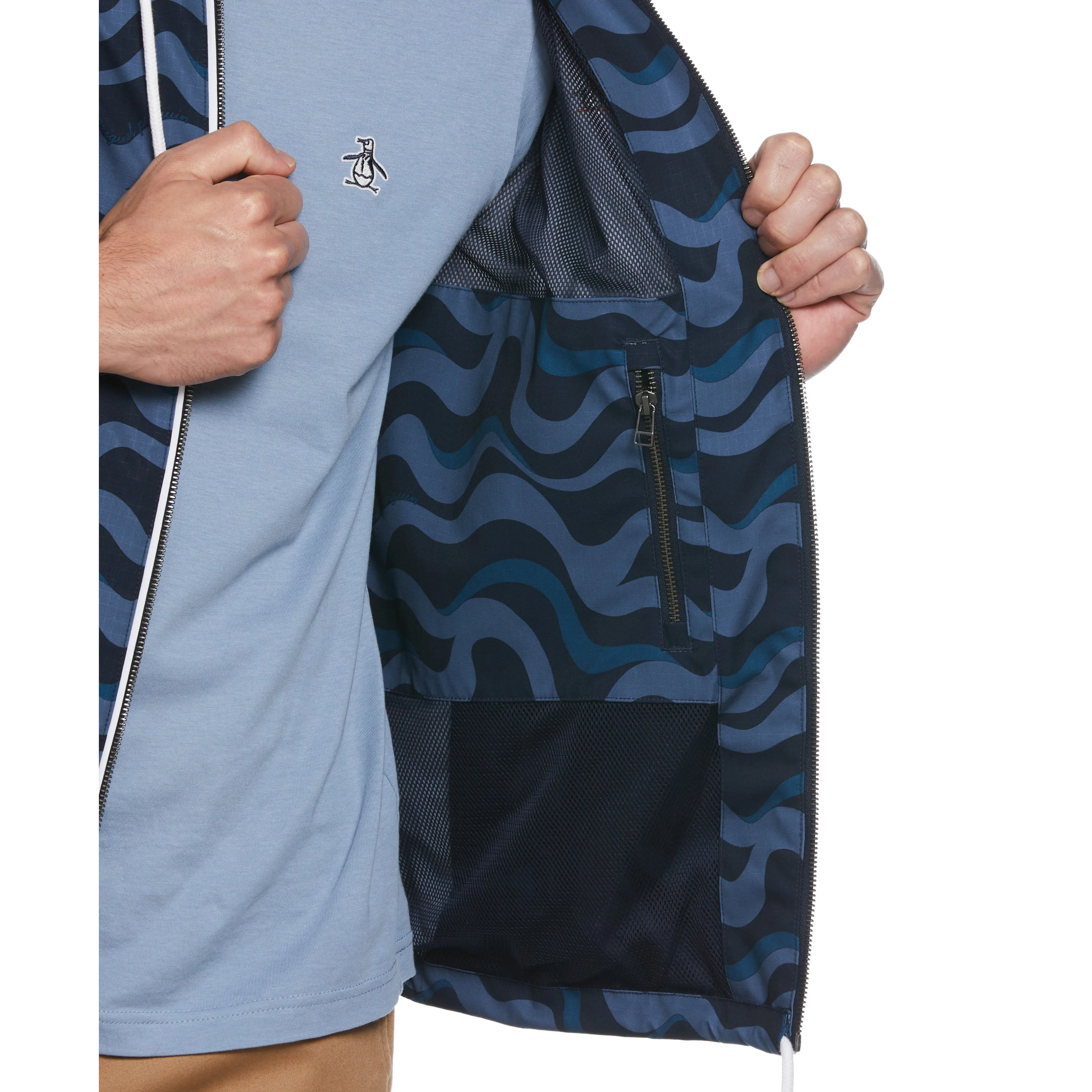 Wavy Print Ripstop Jacket