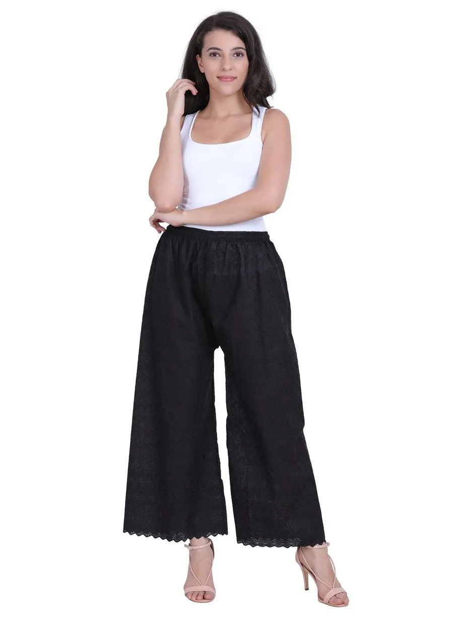 Women's Cotton chikankari Palazzo Combo (Pack of 2)