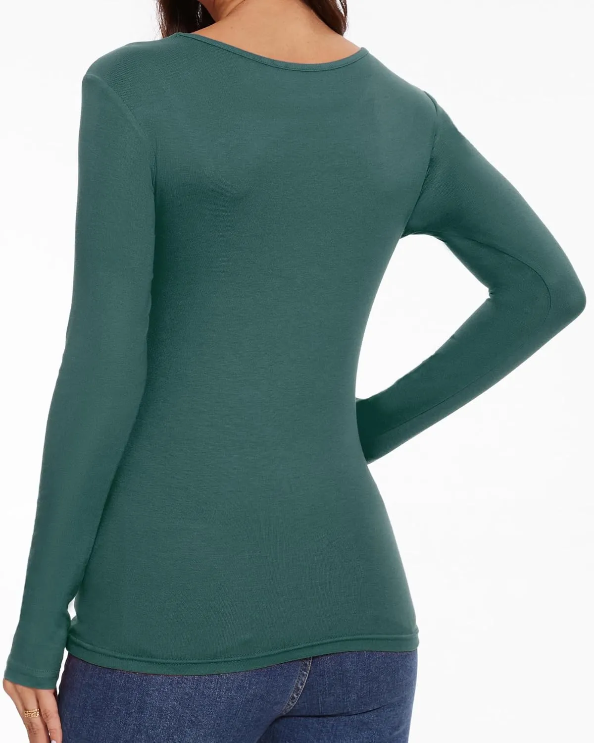 Womens Long Sleeve Tops Cut Out Front Ribbed Fitted Sexy Cute Casual Tops Tee Dressy T-Shirts Tshirt