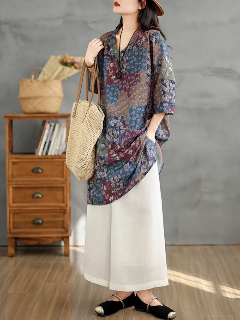Women's Summer Casual Mid-Length Artistic Printed Tops