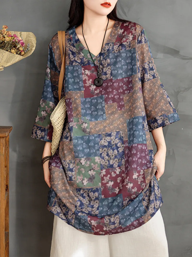 Women's Summer Casual Mid-Length Artistic Printed Tops